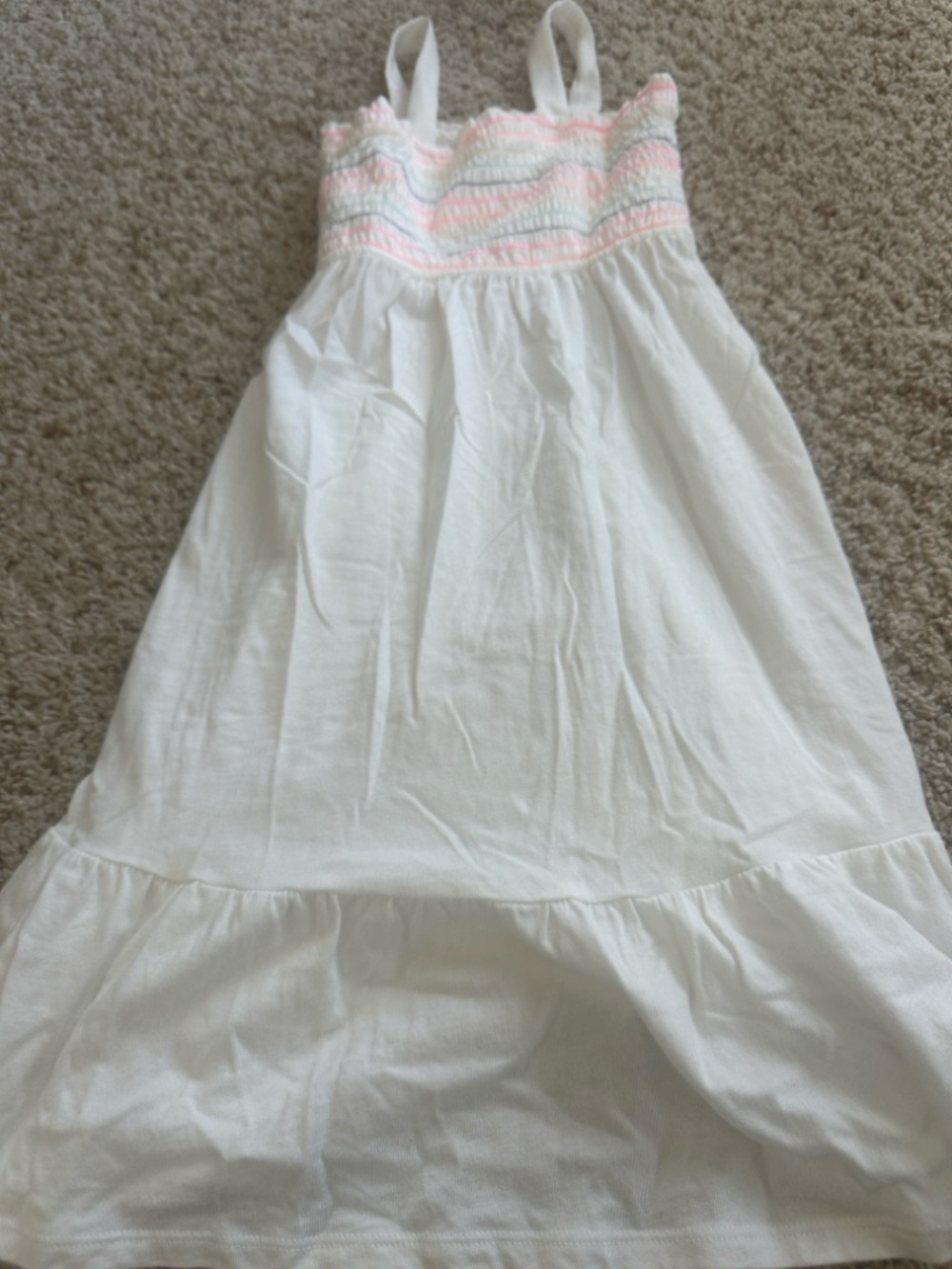 GAP White Girls Sundress with Pink Trim